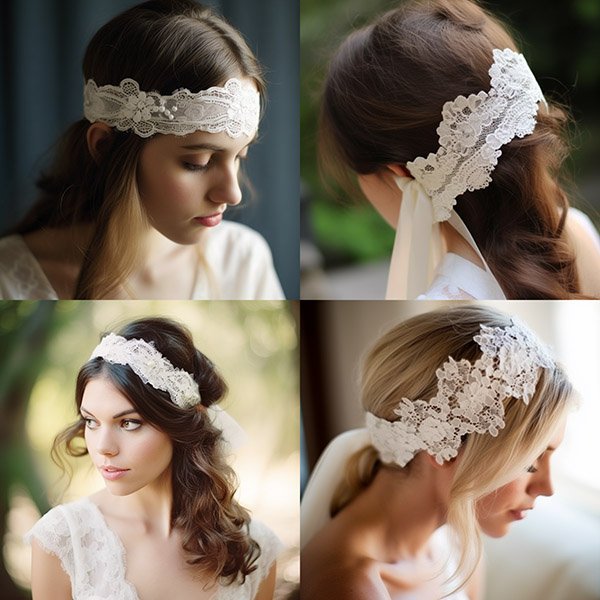 lace trimmed hair band