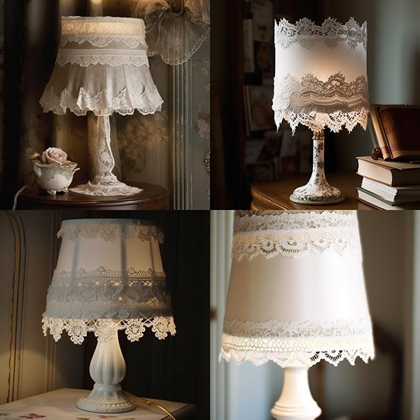 lace trimmed lampshade