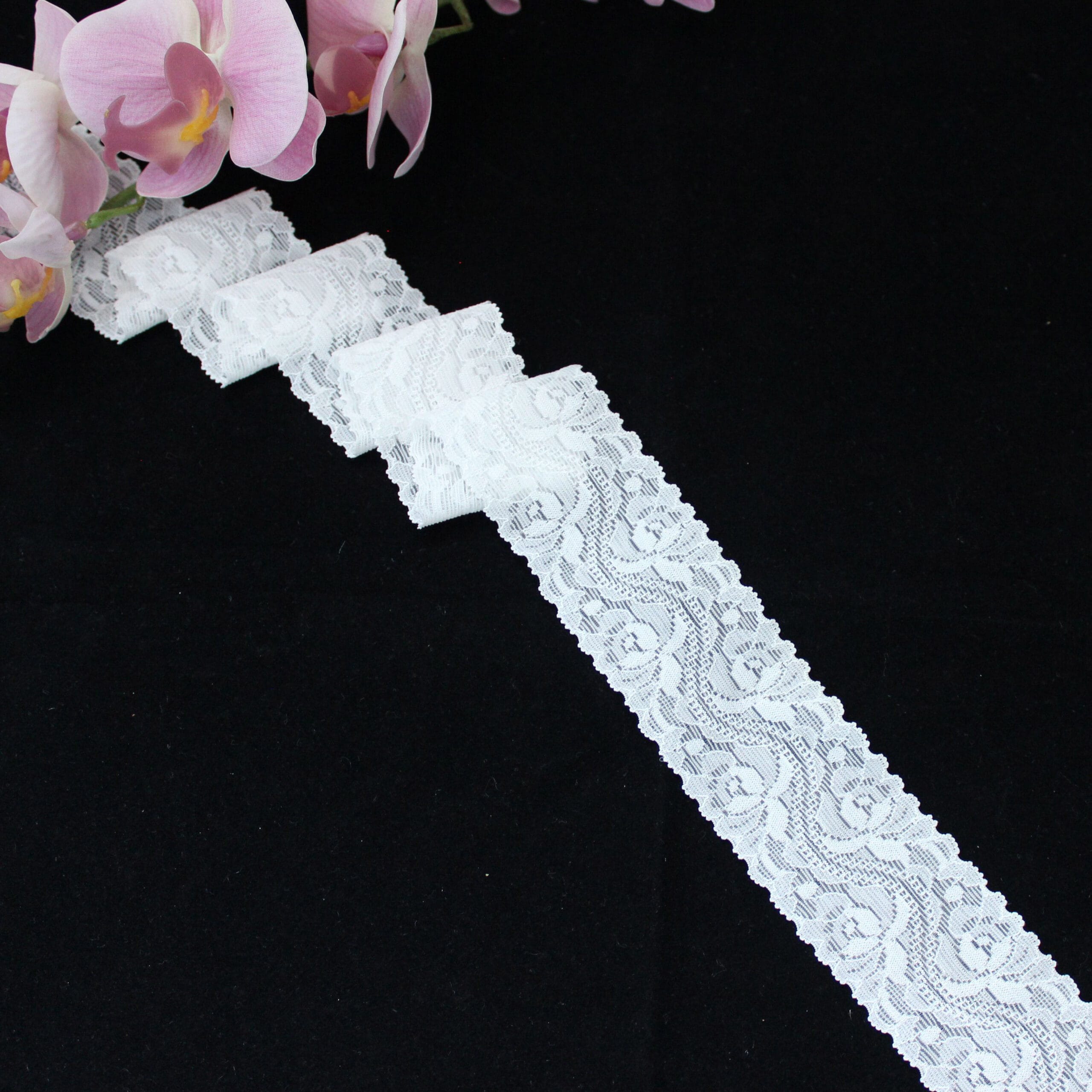 fashion white voile nylon spandex lace trim for women's sexy underwear and garment accessories